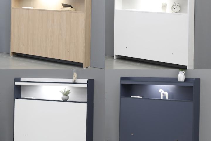 [단독특가]LED조명+콘센트까지! 틈새수납 침대 헤드보드 SS/Q 4colors