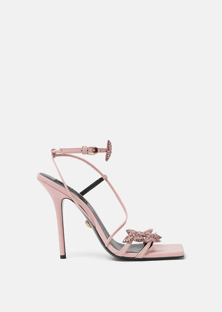 Crystal Butterflies Satin Sandals