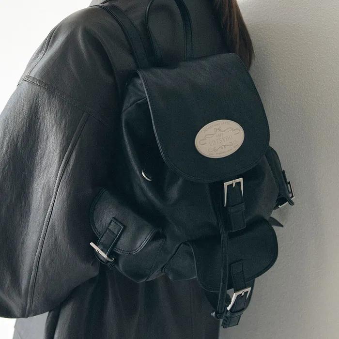 [11/27예약배송]lotsyou_Nostalgia Puffy Backpack Black