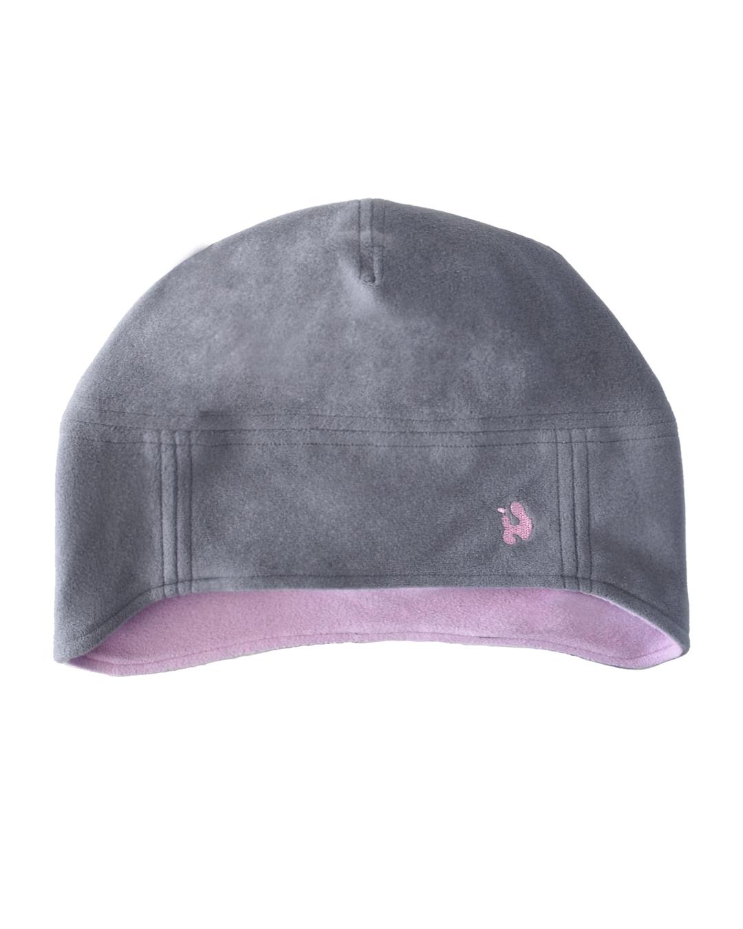 REVERSIBLE FLEECE BEANIE _ PINK & GREY