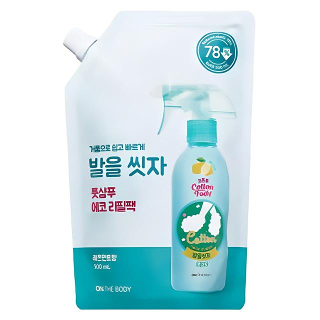온더바디 코튼풋 발을 씻자 풋샴푸 레몬민트향 에코 리필팩, 1개입, 1개 - 풋샴푸 | 쿠팡