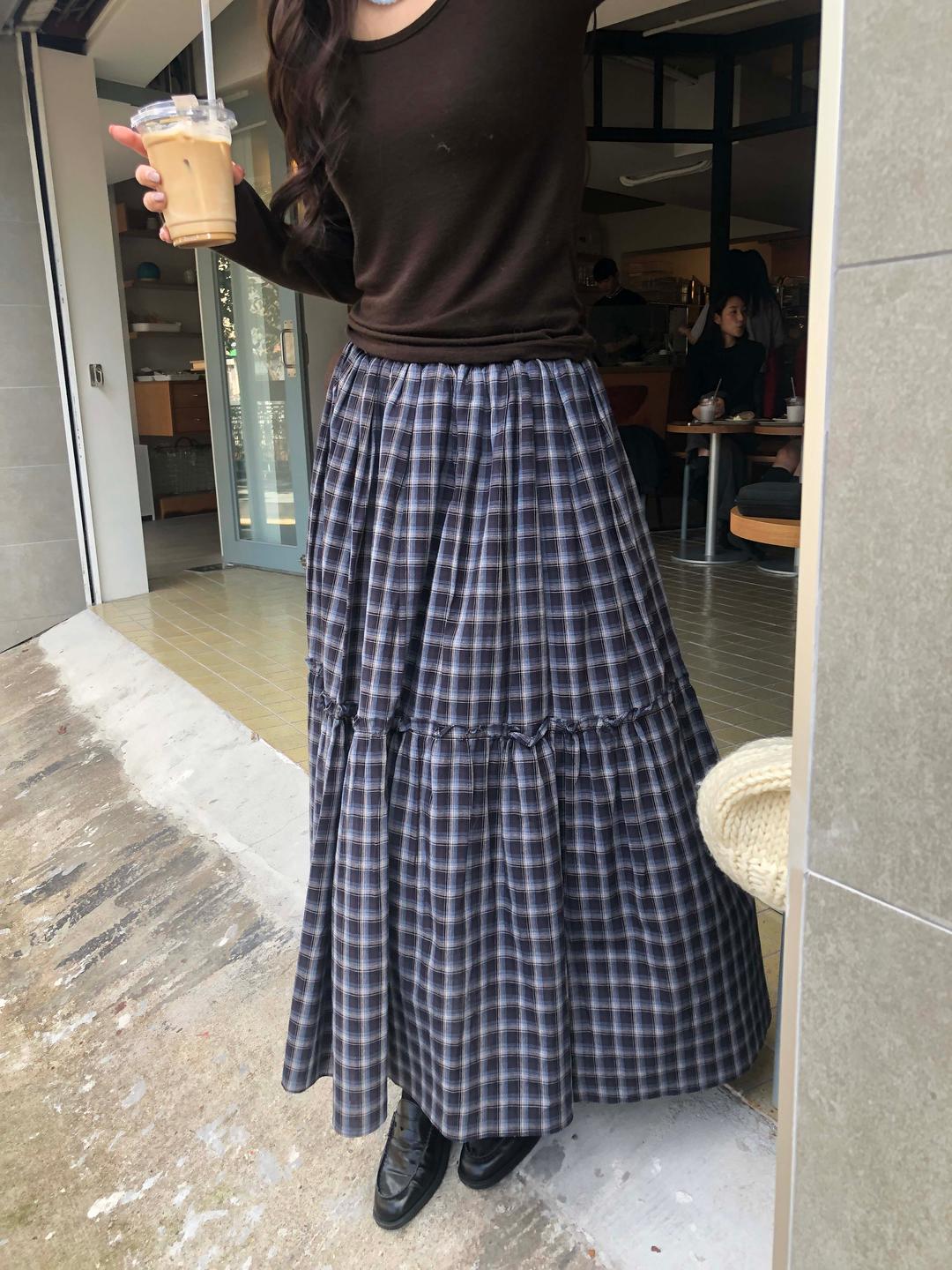 DIMON CHECK SKIRT