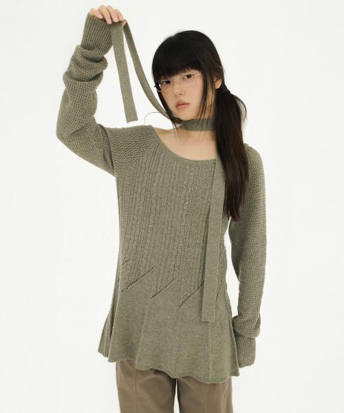 CABLE RECO KNIT OPS GREY