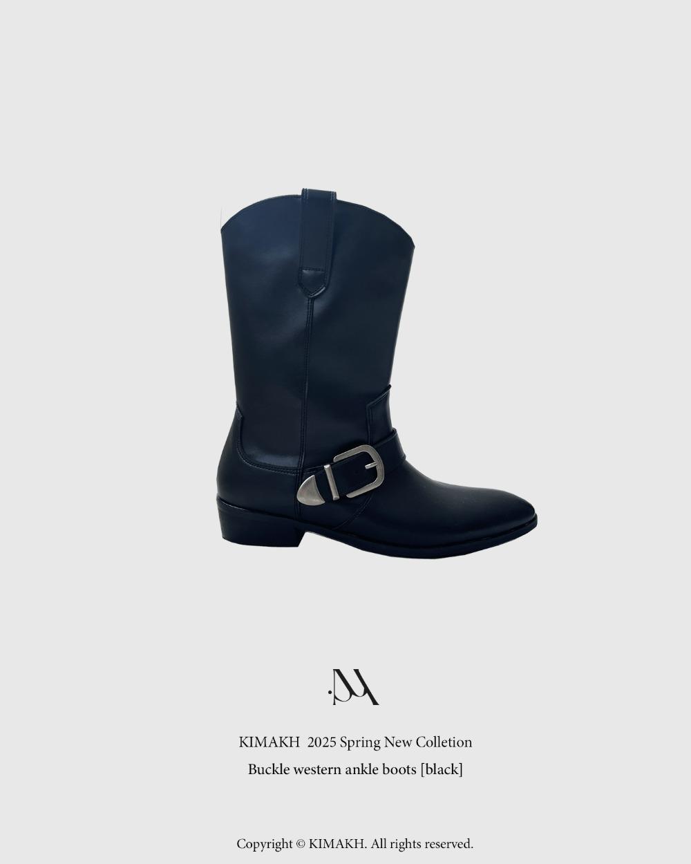 루틴 버클 웨스턴 부츠 [black]