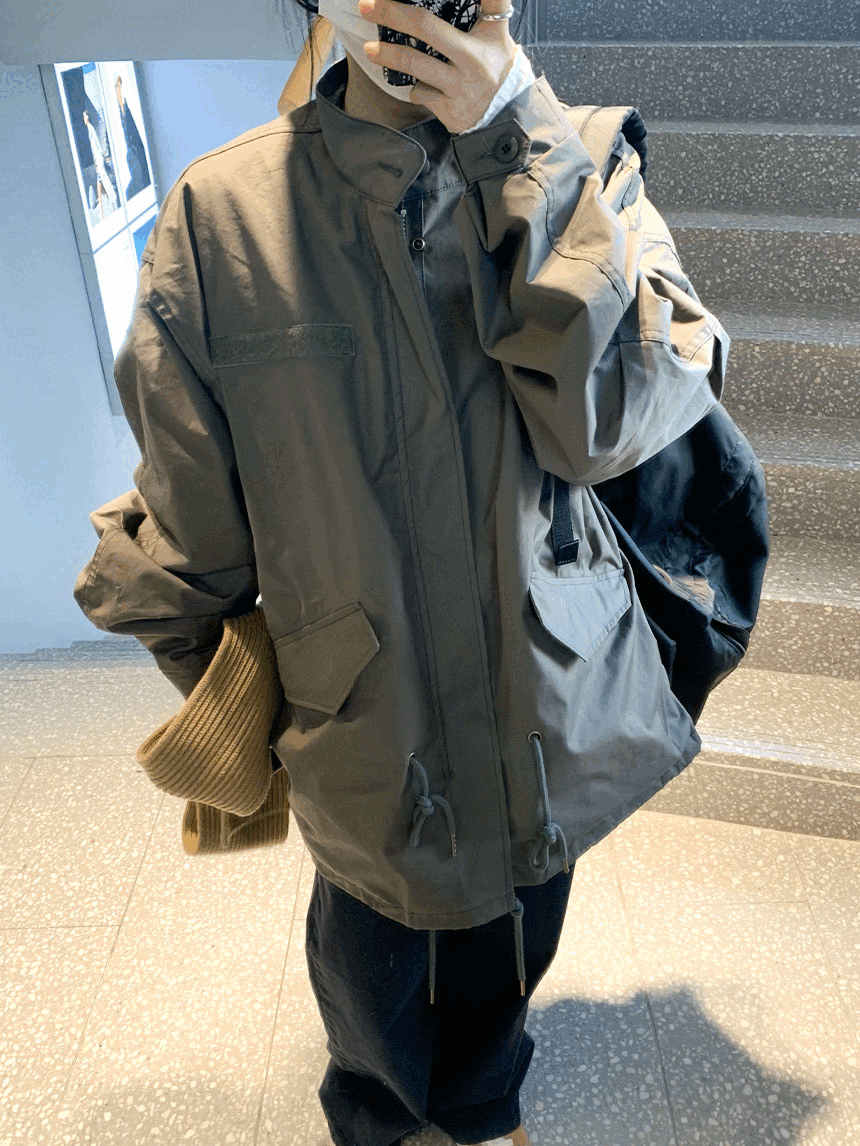 어트 오버핏 하프 야상 자켓 (2color)