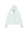 Cross Rhinestone Zip-Up Hoodie (Ice Blue)