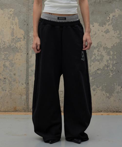 Boxer Layered Curved 2way Jogger - Black