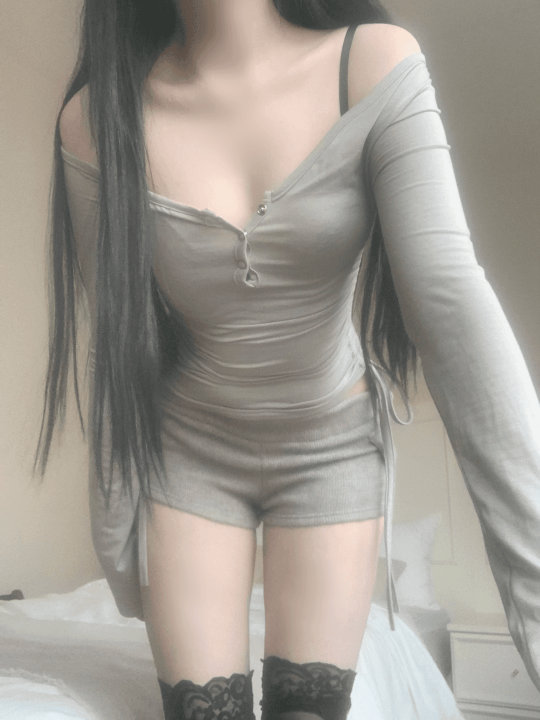 Mirina unbal shirring top (3color)