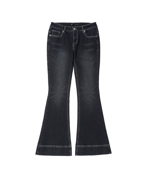 로우 라이즈 부츠컷 데님 팬츠 [D.BLUE]