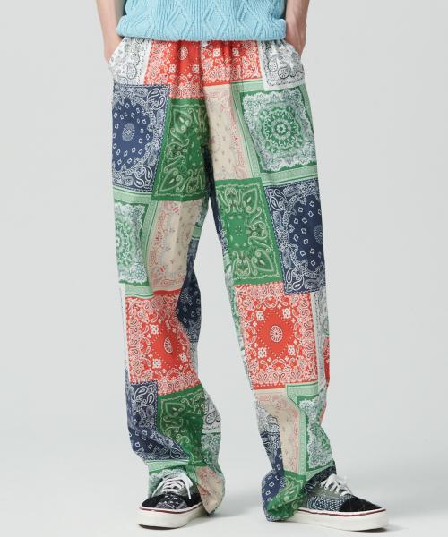 노맨틱 멀티 반다나 패턴 코튼 스트링 팬츠 멀티