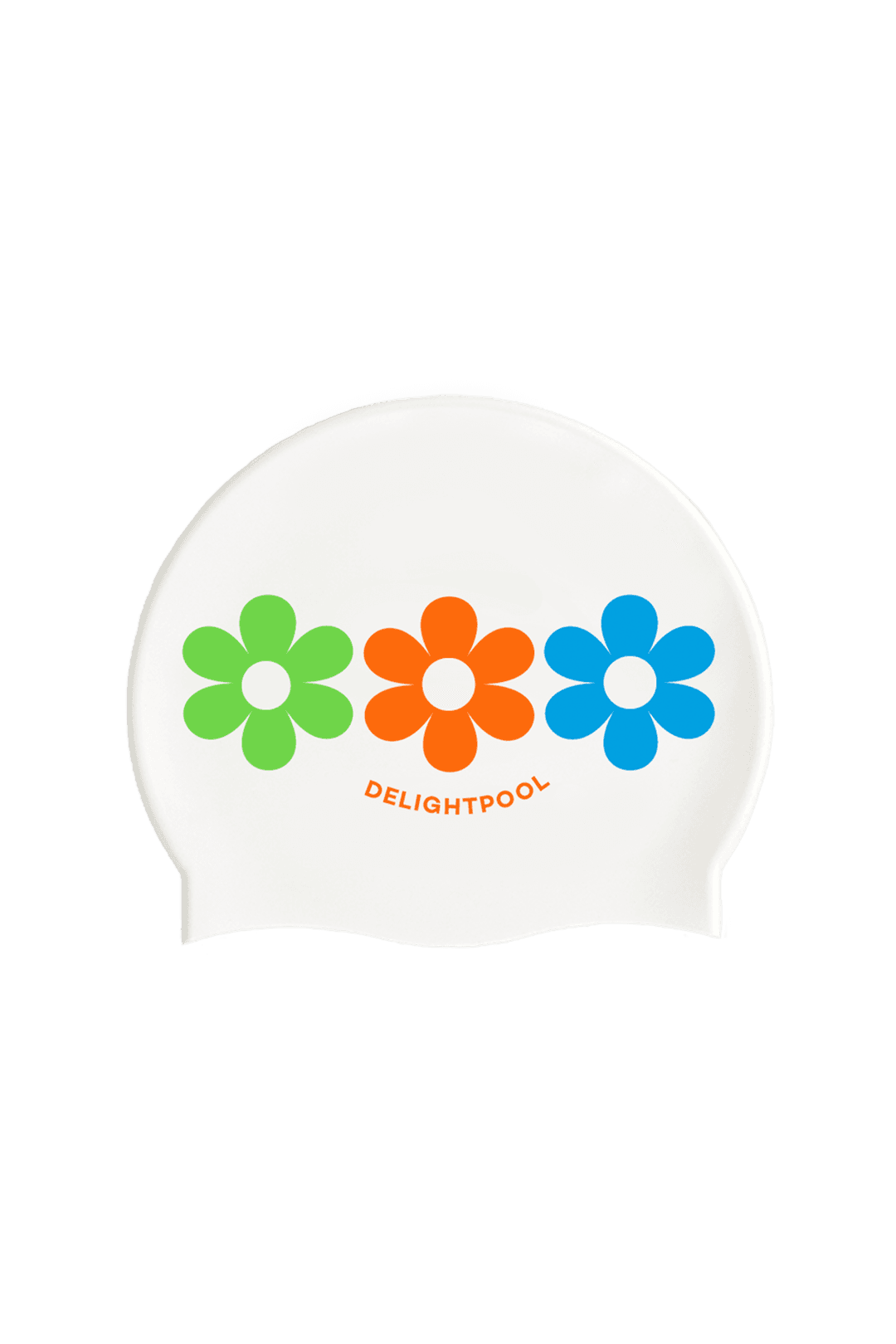 Triple flowers swim cap - White