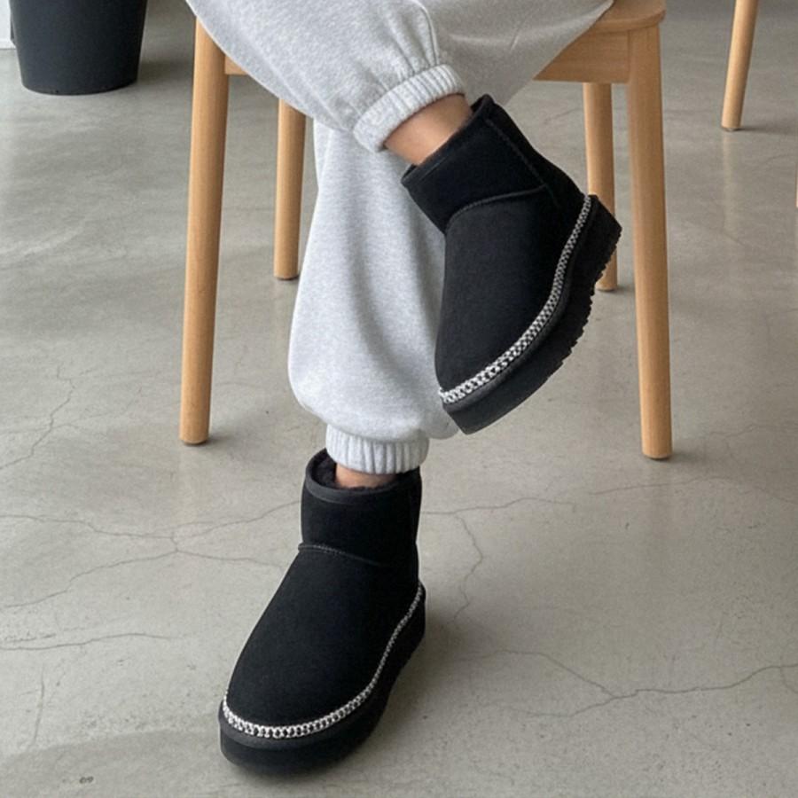 마쯔 by엘칸토 여성 웨빙 디테일 숏 방한 부츠 4.5cm LCWA10M54V