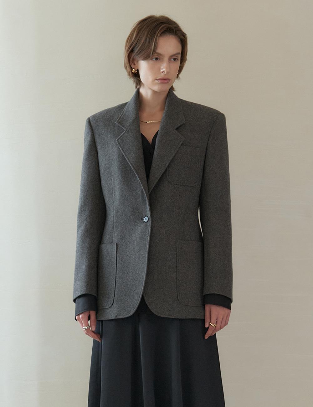 Forte Wool Tailored Jacket (Gray)