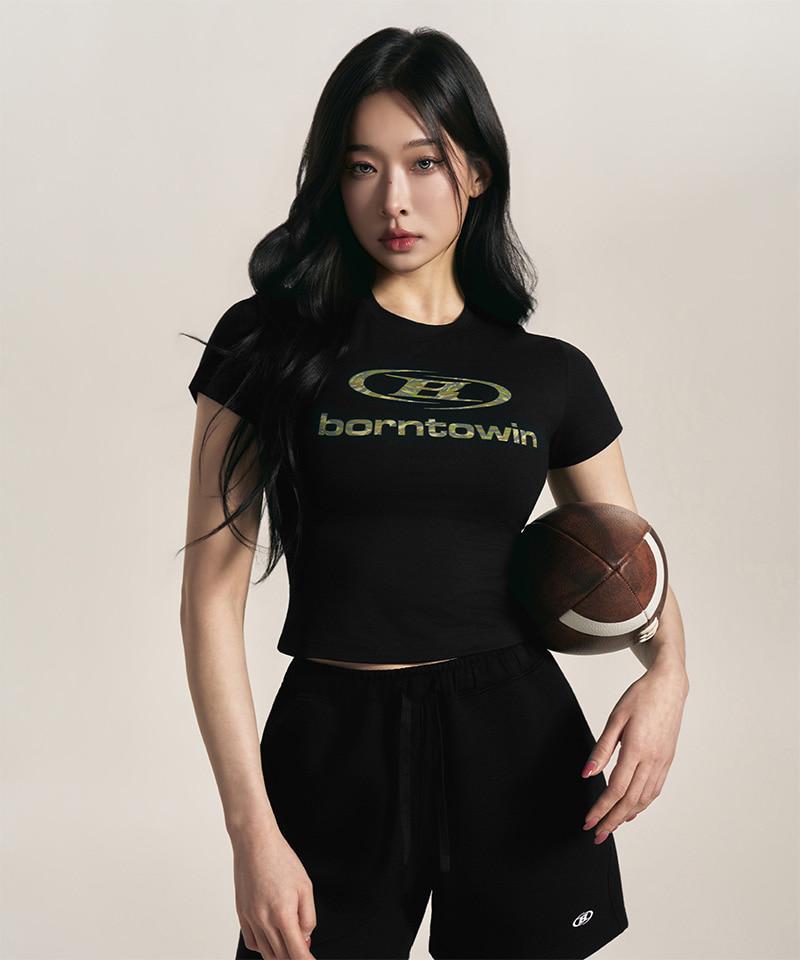 [4/27 예약발송] W CAMO SYMBOL B LOGO T-SHIRTS [BLACK]