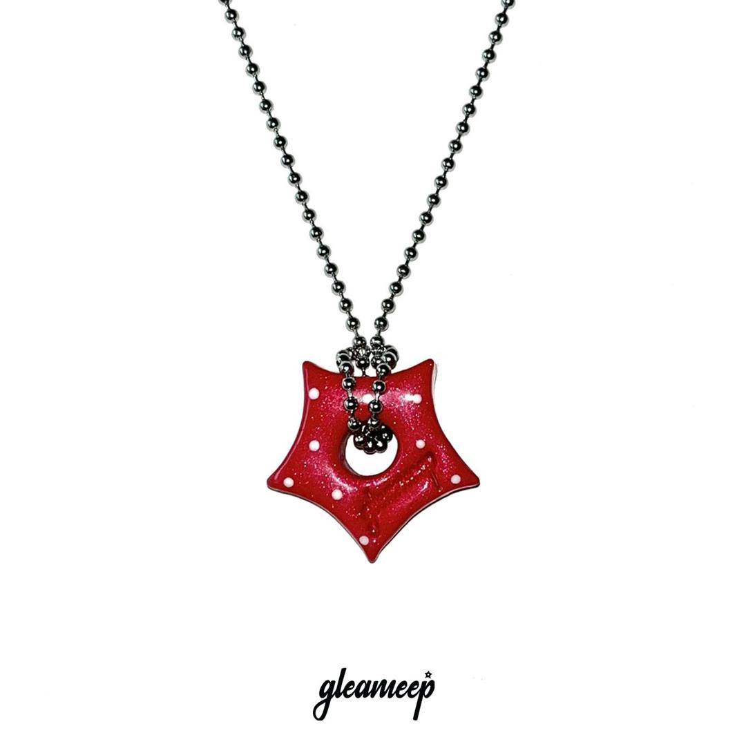 gleaming star dot necklace [red]