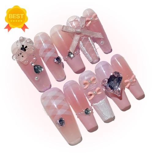 [12.23 입고예정] 팁스팁스 테디베어 프렌치 네일팁