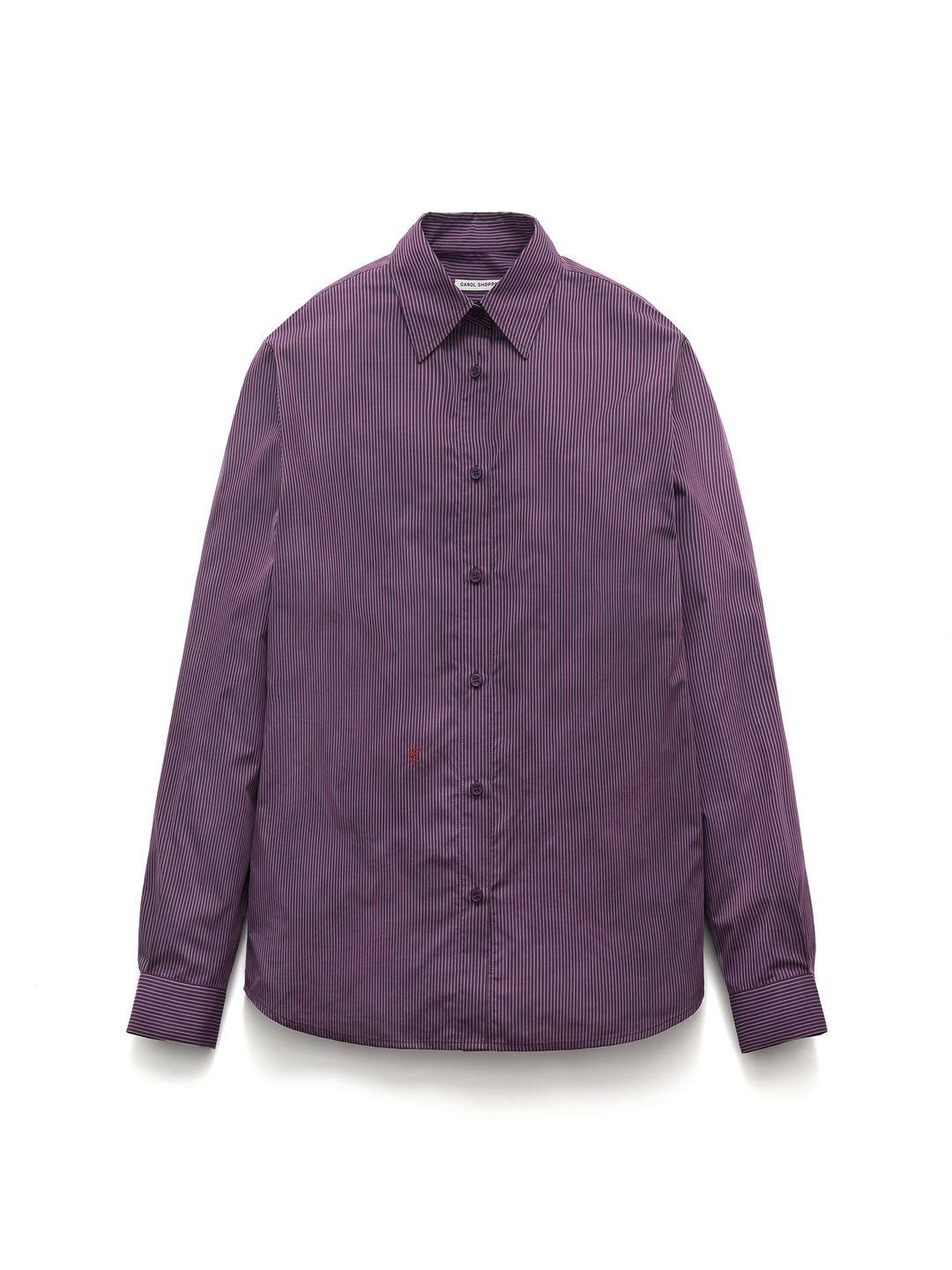 DAILY STRIPE SHIRT IN PLUM [12.3 순차 발송]