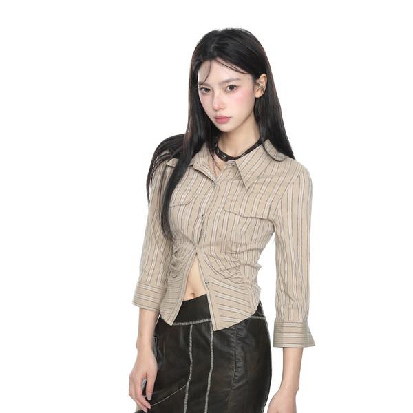 Trendy Wrok Stripe Capri Shirts