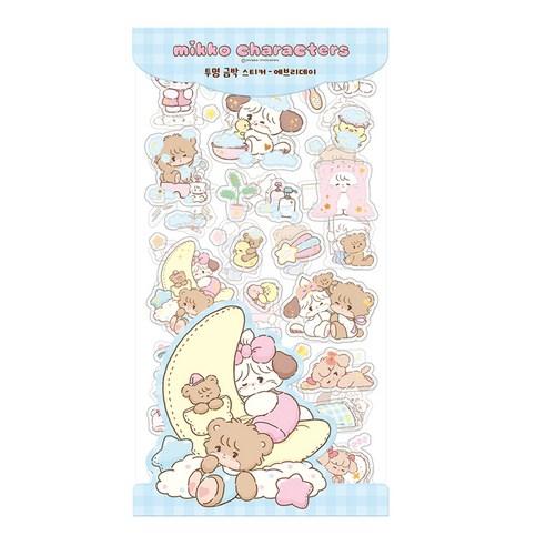 미코 캐릭터즈 투명 금박 스티커 에브리데이 - 스티커북 | 쿠팡