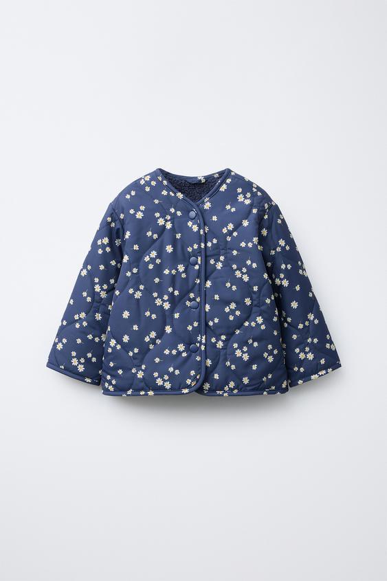 데이지 패턴 퀼팅 점퍼