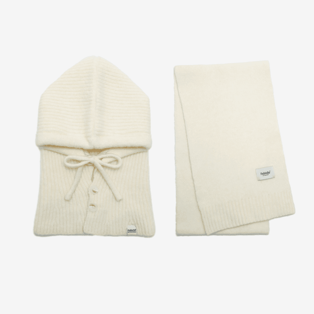 [set] Merino balaclava (butter cream)