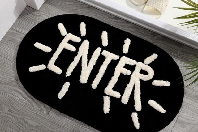 엠보싱 레터링 욕실 화장실 주방 발 매트 현관 러그 3color