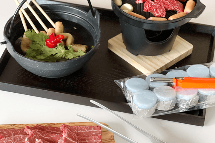 홈캠핑 미니화로 그릴팬+샤브전골냄비+연료 풀세트