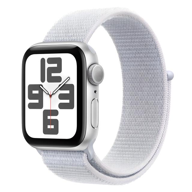 Apple 정품 2024 애플워치 SE 2세대 알루미늄 케이스, 40mm, GPS, 실버 / 블루 클라..., Loop