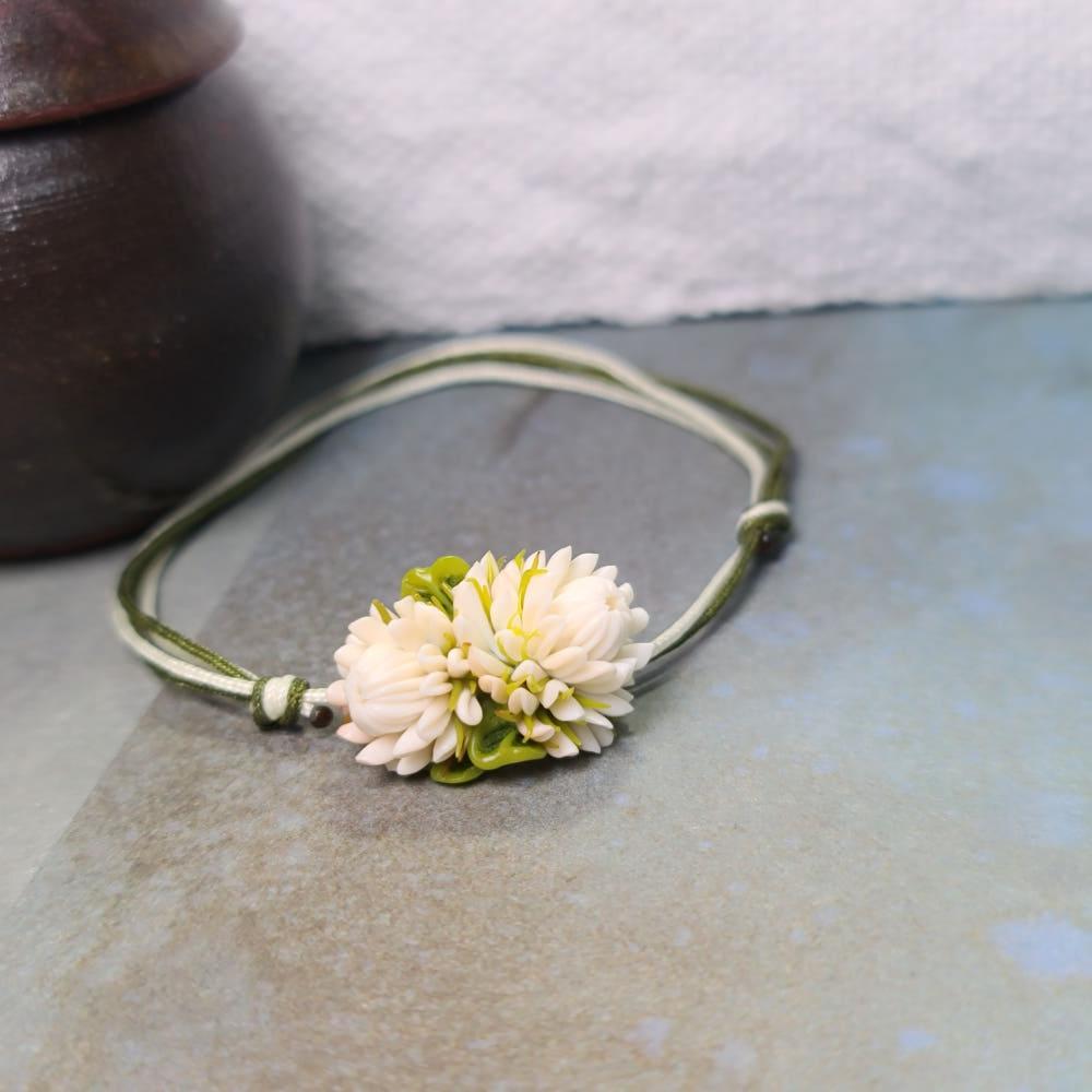 토끼풀 팔찌/매듭줄선택/ 15-19cm 착용가능/최대 29cm까지늘어남/