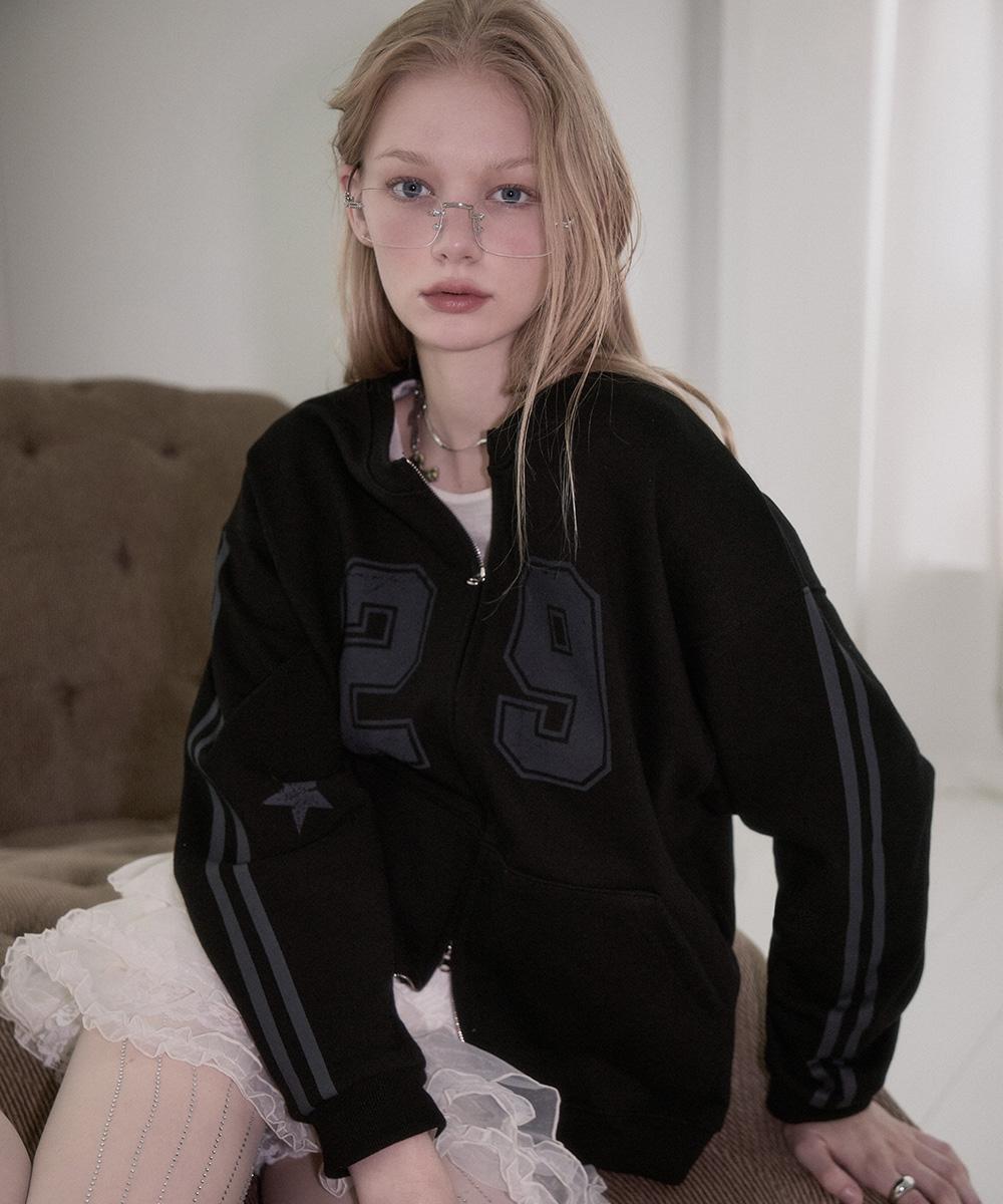 Star Track Sweat Zip-up [Black]