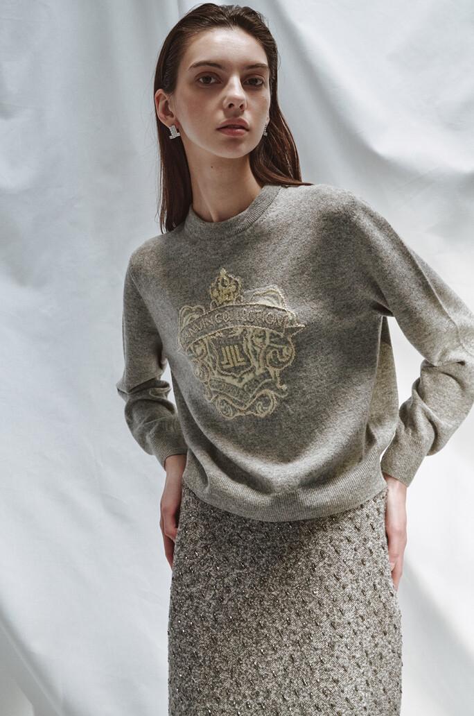 [LANVIN COLLECTION] 글리터 자수 비딩 니트 탑