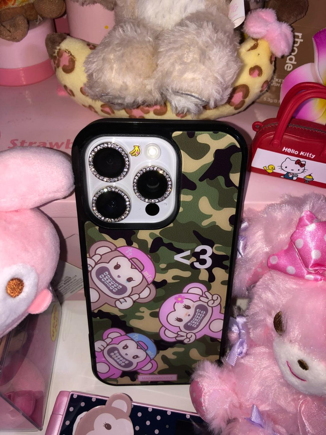 [오랑크루] orang green camo glass case