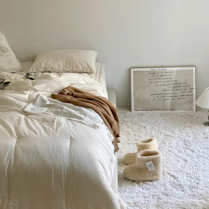 레이지 렌징 텐셀모달 부드러운 구름 겨울 이불 먼지없는 사계절 차렵이불 세트 SS/Q (4color)