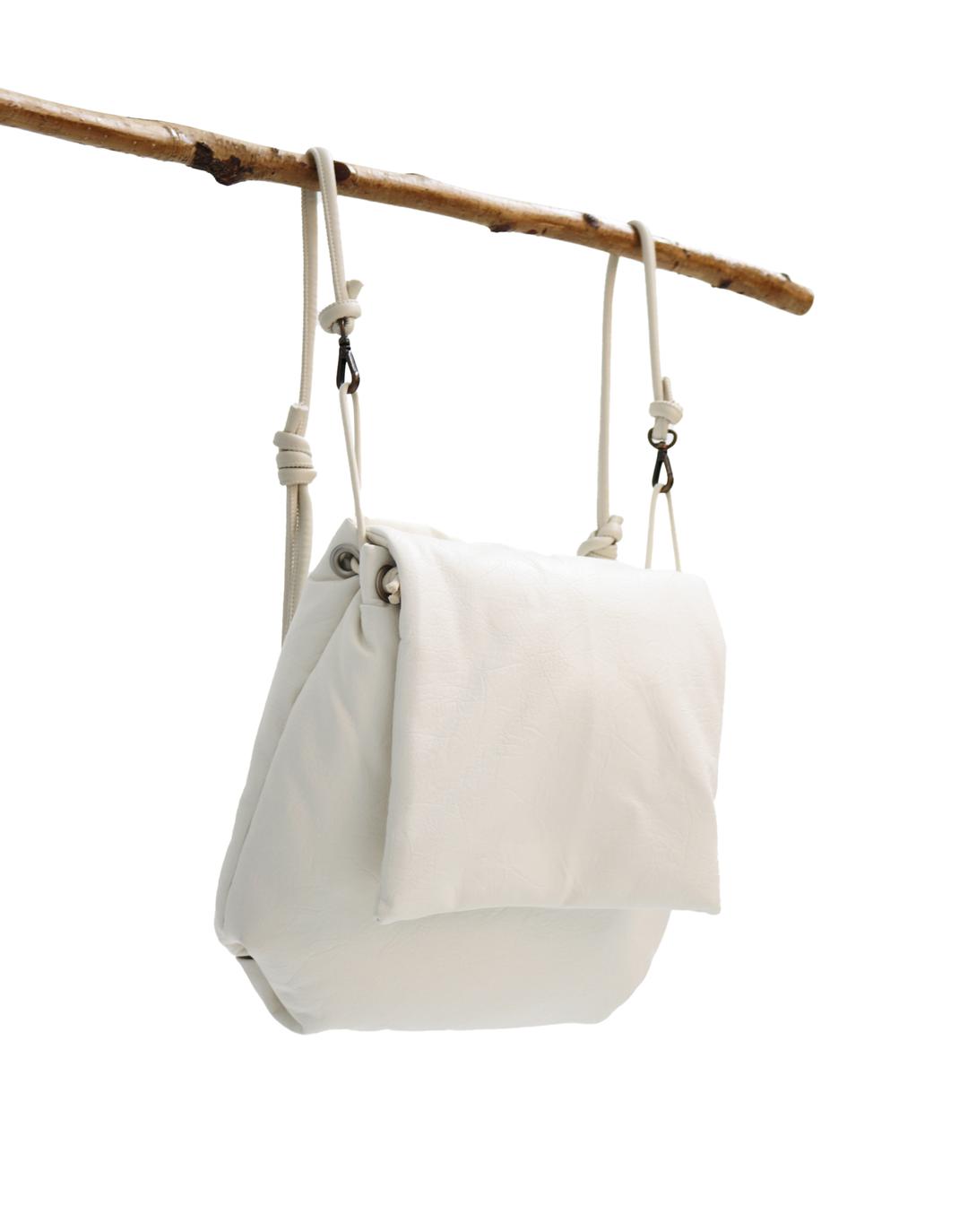 Round Leather bag_Ivory