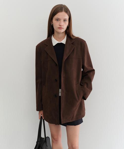 UNISEX ALTER-SUEDE HALF JACKET_UDJA5C110_BROWN