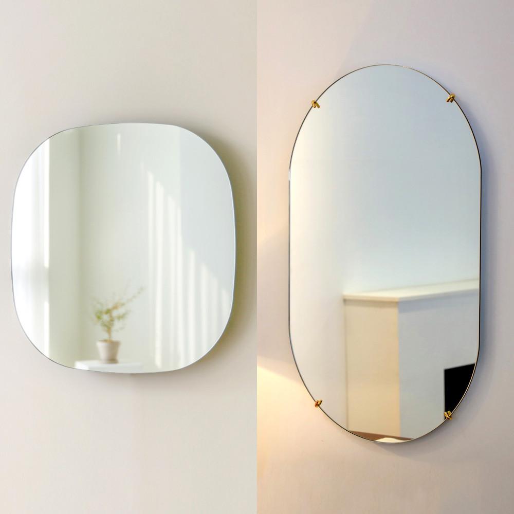 부리토 거울 600x600 누드 마르엘 타원형 비정형 벽걸이 화장실 욕실 화장대 침실