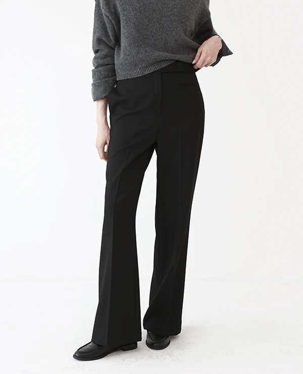 코넬 비조 립포켓 부츠컷 롱슬랙스 (2color)