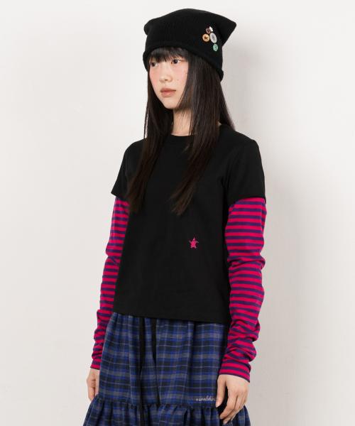 트위스터 스타 엔젤 레이어드 롱슬리브 - 블랙