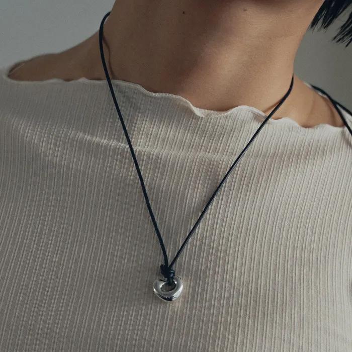 Leather Strap Heart Pendant