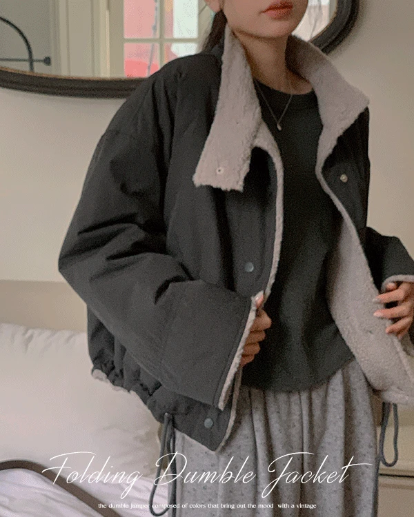 [덤블안감]폴딩 하이넥 겨울 덤블 야상 점퍼