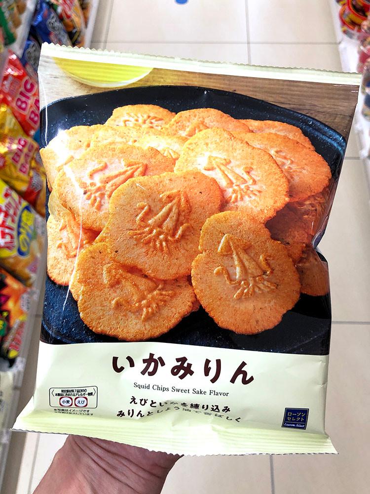 [ 로손 ] 이카 미린 / 반죽에 새우와 오징어를 넣고 만든 센베이  / 일본 과자