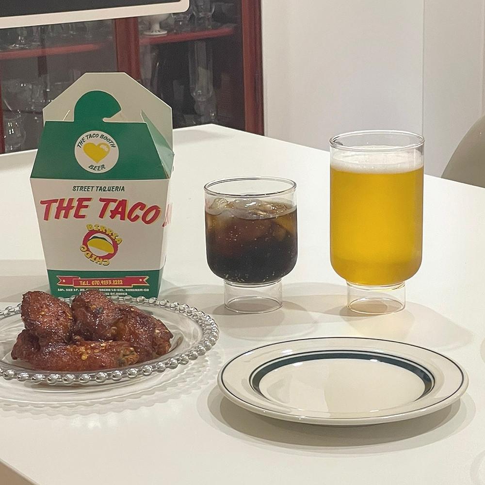 카페 내열 이단 하이볼 유리 컵  2size