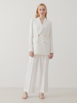 [SET]White Linen Doble Suit