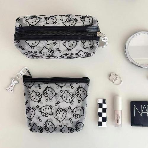 블랙 & 화이트 키티 메쉬 mini