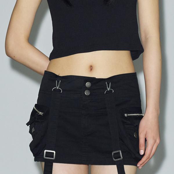 [8월 12일 예약배송] 서스펜더 마이크로 스커트 [블랙]