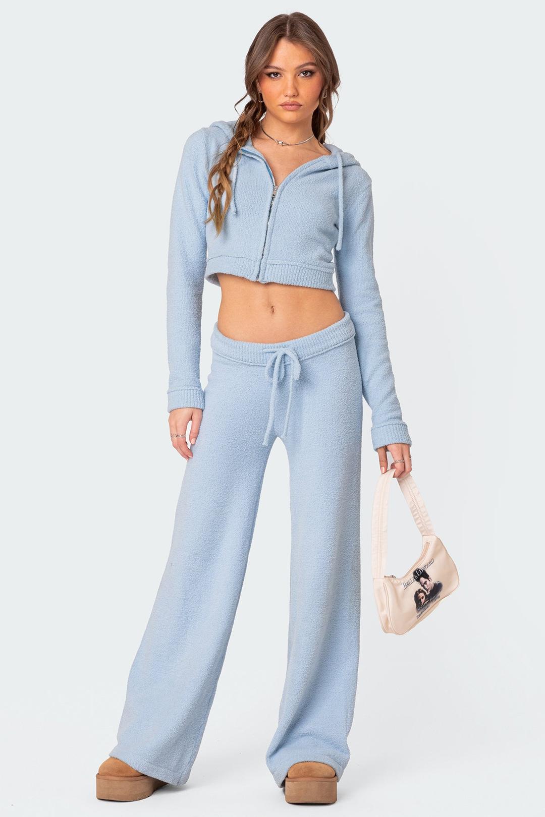 Plush Super Soft Knit Pants - LIGHT-BLUE / XS