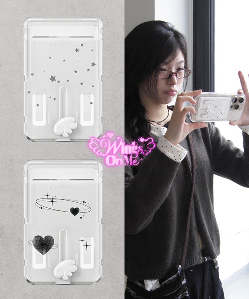 [신지모루X모디무드💞] 맥세이프 M 버튼업 아크릴 카드지갑케이스 4종 미드나잇윙업/ 러브나잇윙업🪽 도트스타업/멜로디스타업⭐ 맥세이프 카드 케이스