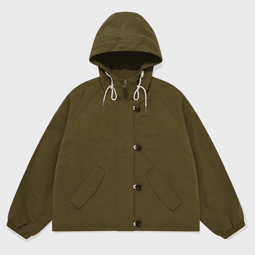 우먼 숏 피시테일 자켓 올리브