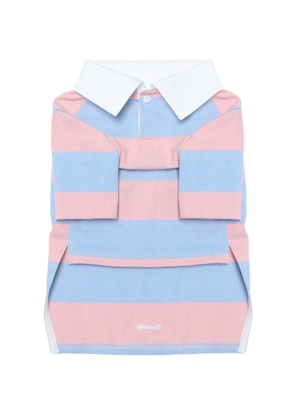 [S, 6XL, 7XL 03/20 예약배송] Stripe Rugby Shirt (Pink)