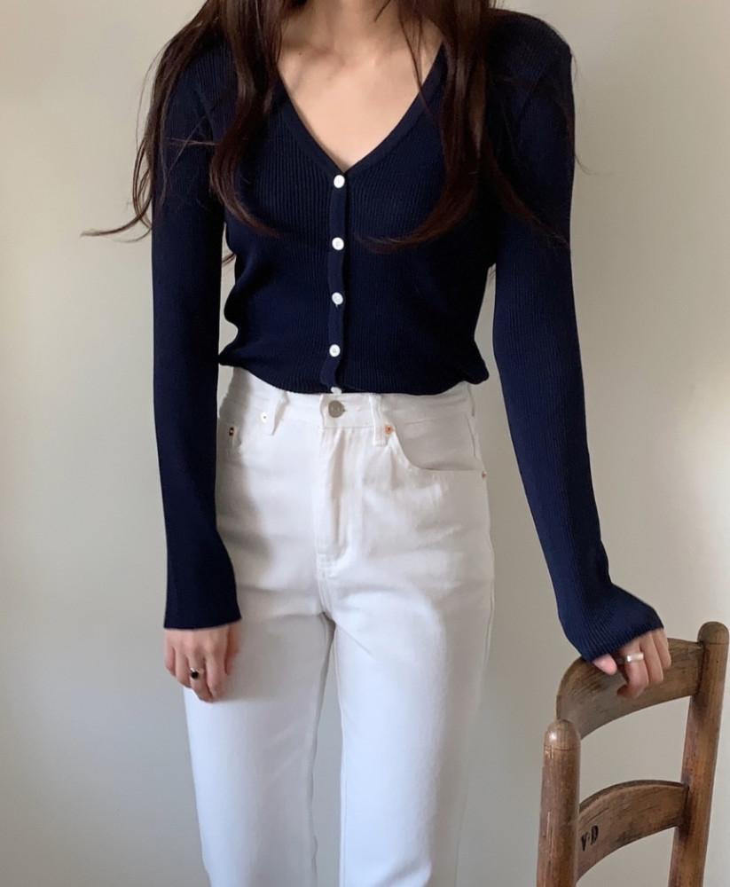 [블랙당일] founders 파운더스 오브리 가디건 여름 긴팔 브이넥 골지 가디건 슬림핏 데일리룩 (5colors)